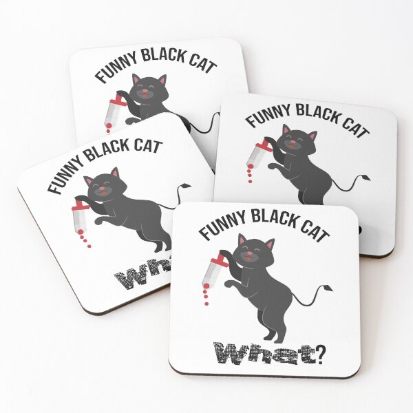 Item preview, Cat What? Funny Black Cat - Murderous Cat With Knife designed and sold by so01.