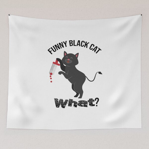 Item preview, Cat What? Funny Black Cat - Murderous Cat With Knife designed and sold by so01.