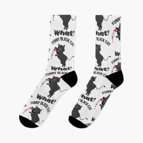 Item preview, Cat What? Funny Black Cat - Murderous Cat With Knife designed and sold by so01.