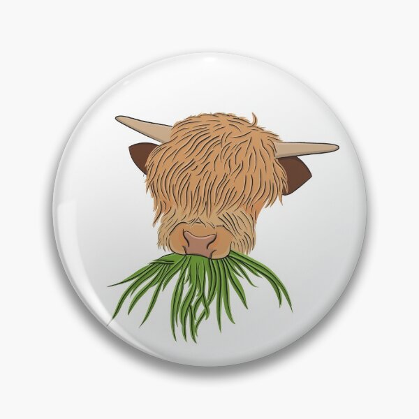 Item preview, Grazing baby highland cow designed and sold by littlethistle.