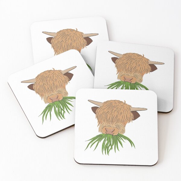 Item preview, Grazing baby highland cow designed and sold by littlethistle.