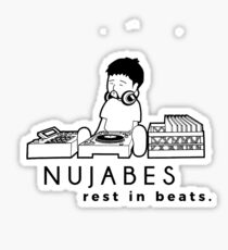 Nujabes "rest in beats." Sticker