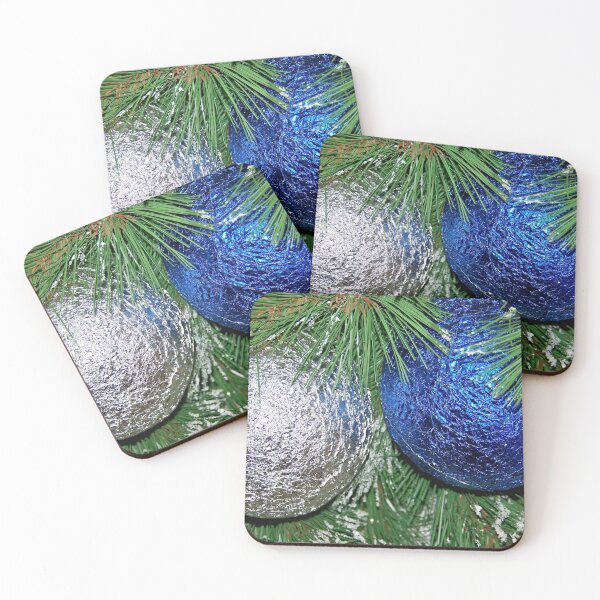 Item preview, Metallic Silver & Blue Ornaments designed and sold by Laura Booker.
