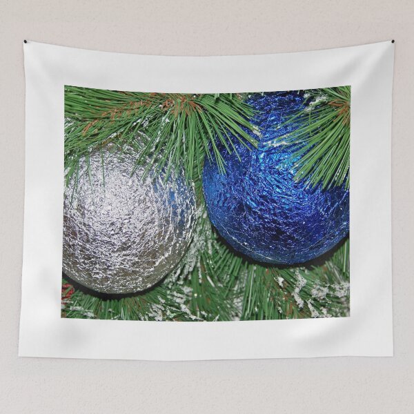 Item preview, Metallic Silver & Blue Ornaments designed and sold by Laura Booker.
