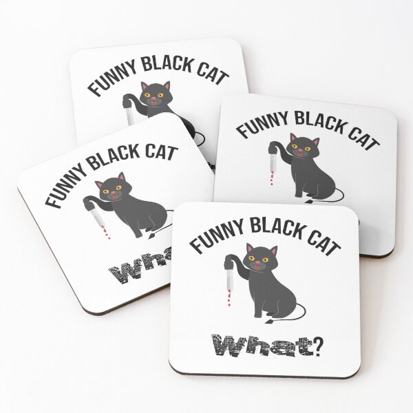 Item preview, Cat What? Funny Black Cat - Murderous Cat With Knife designed and sold by so01.