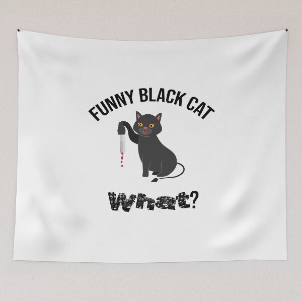 Item preview, Cat What? Funny Black Cat - Murderous Cat With Knife designed and sold by so01.