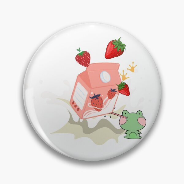 Artikelvorschau, Erdbeermilch und Frosch-niedlich entworfen und verkauft von Cheeky Popp.