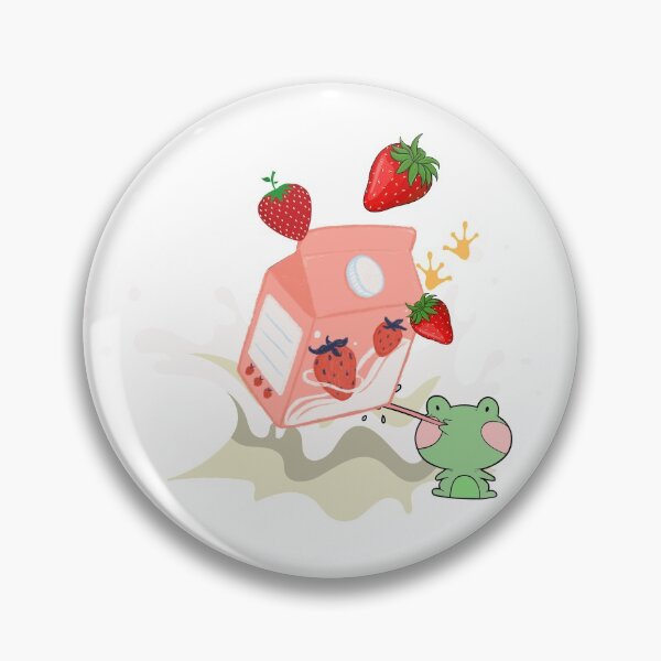 Artikelvorschau, Erdbeermilch und Frosch-niedlich entworfen und verkauft von Cheeky Popp.