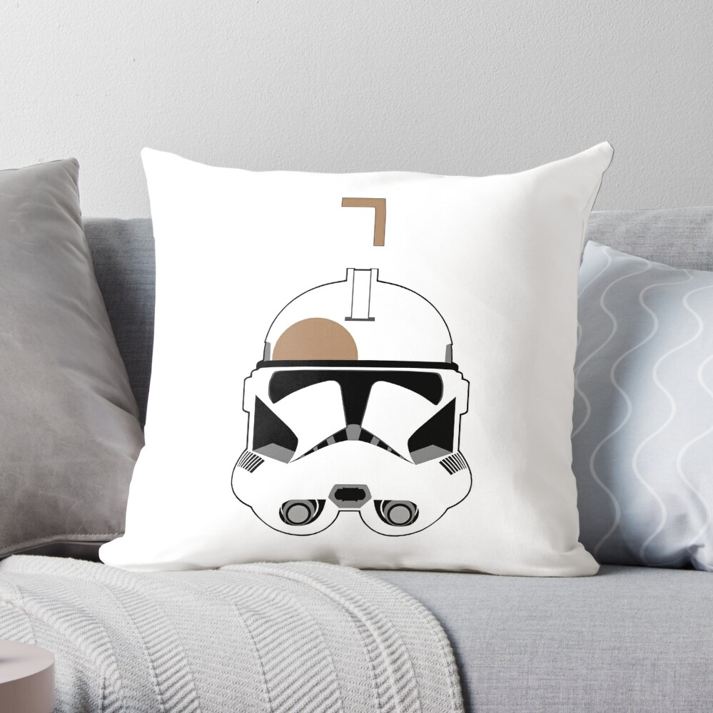 Star Wars The Clone Wars Trooper Helmet Pattern Throw Pillow