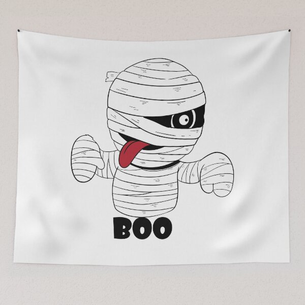 Item preview, scary mummy "BOO" designed and sold by Anoirshop ⭐⭐⭐⭐⭐.