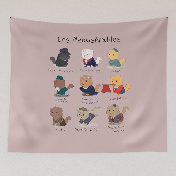 Item preview, Cute Les Miserables Cat Pun (Les Meowserables) designed and sold by MellowArtStuff.