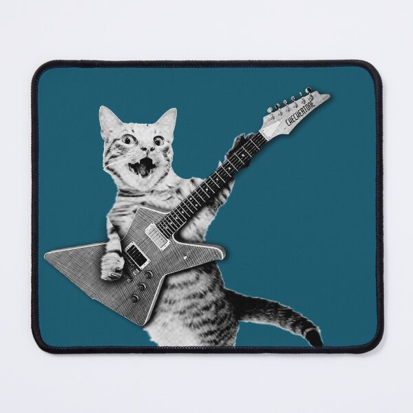 Item preview, Cat Playing Electric Guitar designed and sold by checkertonetees.