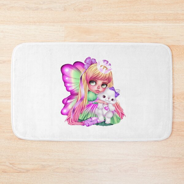 Item preview, Cute anime girl with white kitten designed and sold by BRtisticDesigns.