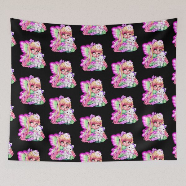 Item preview, Cute anime girl with white kitten designed and sold by BRtisticDesigns.