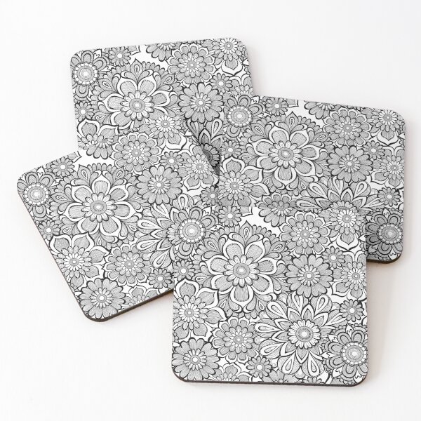 Item preview, Bold Black & White Florals on White designed and sold by HelloAngel.