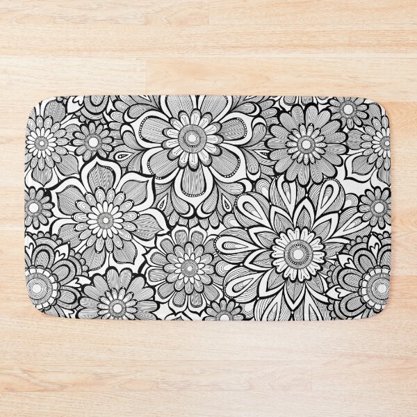 Item preview, Bold Black & White Florals on White designed and sold by HelloAngel.