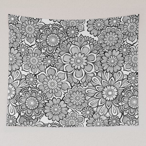 Item preview, Bold Black & White Florals on White designed and sold by HelloAngel.