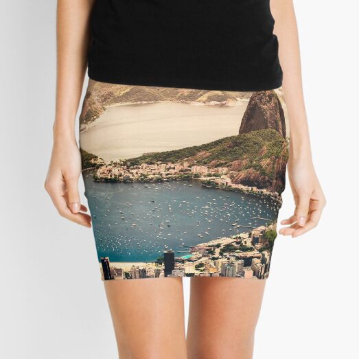 Rio de Janiero Aerial Vista Mini Skirt