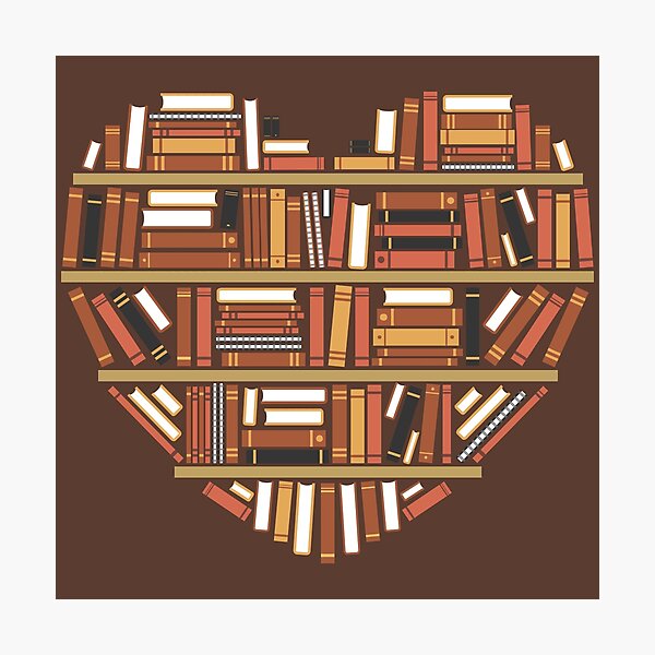 I Heart Books Lámina fotográfica
