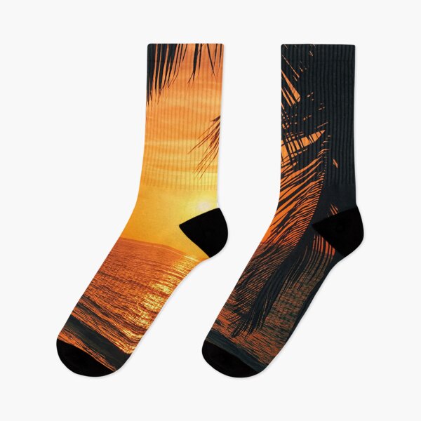 Item preview, palm tree, sunset,ocean waves designed and sold by cutecrazytshirt.