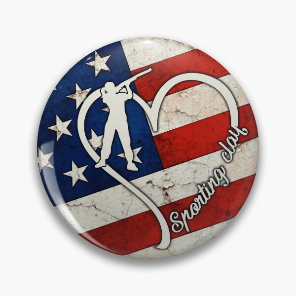 Item preview, Sporting clay American Flag Retro Art designed and sold by SweetThreads79.