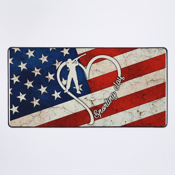 Item preview, Sporting clay American Flag Retro Art designed and sold by SweetThreads79.