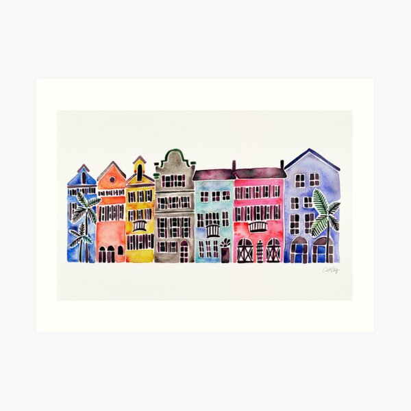 Rainbow Row – Charleston Art Print