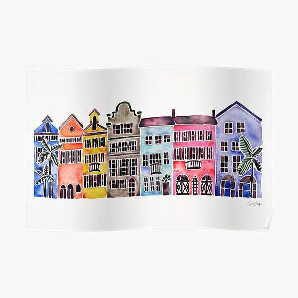 Rainbow Row – Charleston Poster