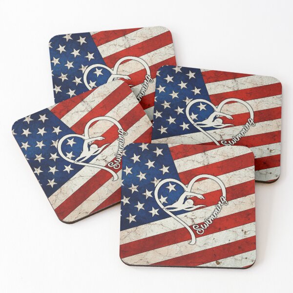 Item preview, Swimming American Flag Retro Art designed and sold by SweetThreads79.
