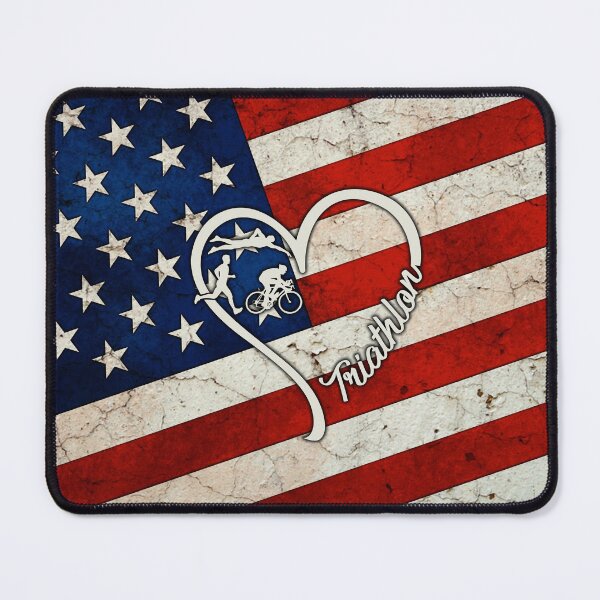 Item preview, Triathlon American Flag Retro Art designed and sold by SweetThreads79.