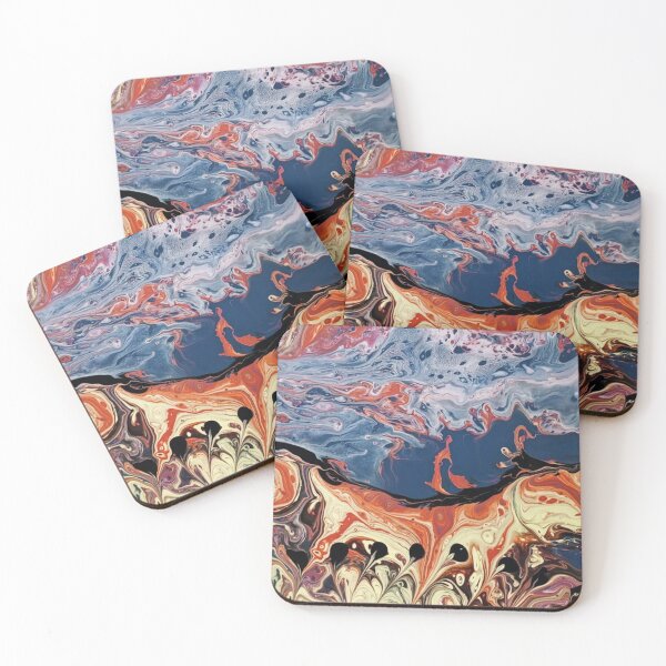 Item preview, Abstract Marble Watercolor Blue, Orange, Yellow Mixed Colors designed and sold by silviaol.