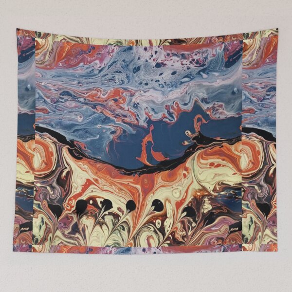Item preview, Abstract Marble Watercolor Blue, Orange, Yellow Mixed Colors designed and sold by silviaol.