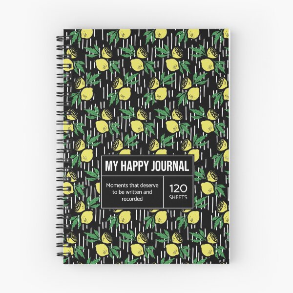 Artikelvorschau, Mein Schwarz-Grün-Gelb-Zitronen-Happy-Tagebuch entworfen und verkauft von Luxe Lilly  & Co..