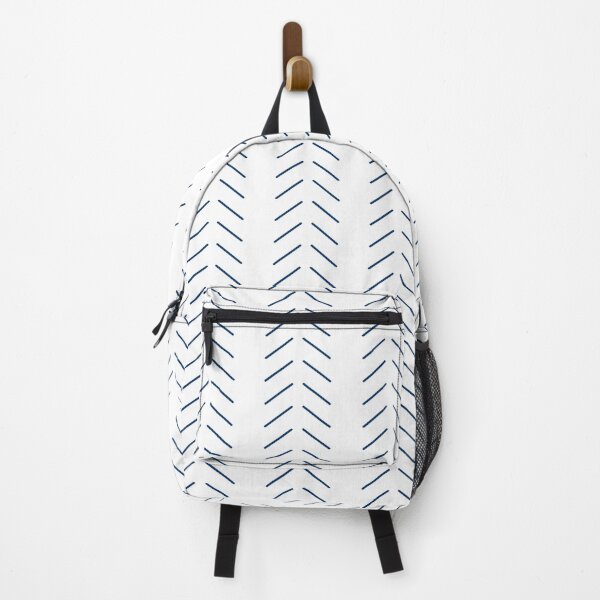 Item preview, White and Navy Geometric Mudcloth print designed and sold by RaianasHome.