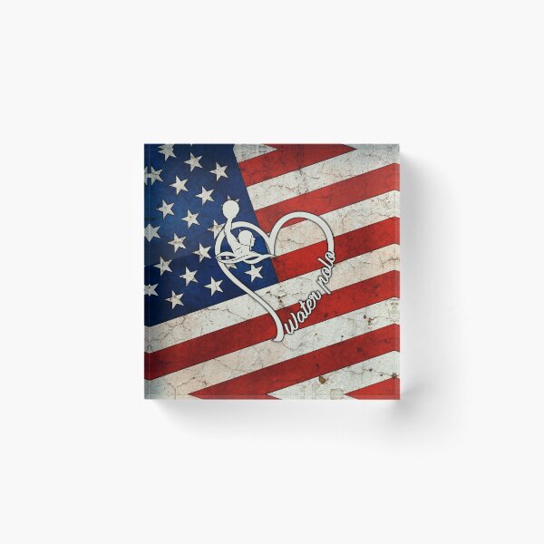 Artikelvorschau, Wasserball Amerikanische Flagge Retro Art entworfen und verkauft von SweetThreads79.