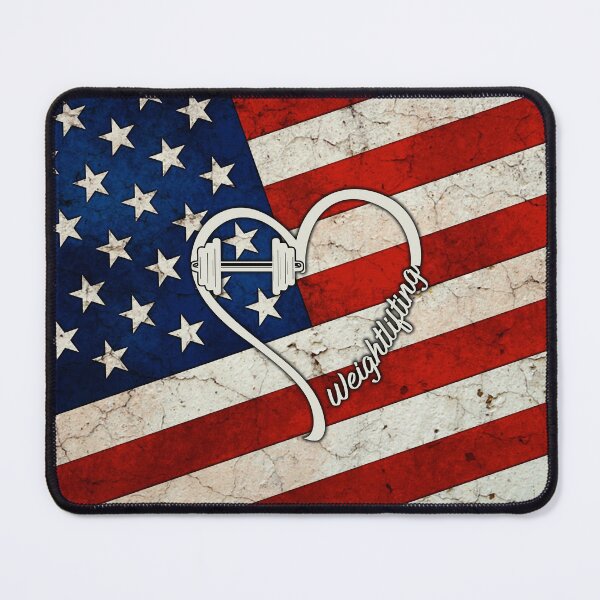 Item preview, Weightlifting American Flag Retro Art designed and sold by SweetThreads79.
