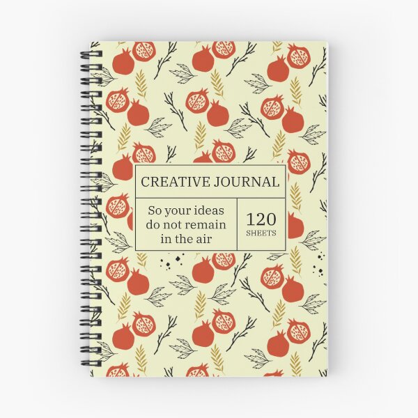 Artikelvorschau, Kreatives Journal, Retro-Vibes, rote Granatäpfel entworfen und verkauft von Luxe Lilly  & Co..