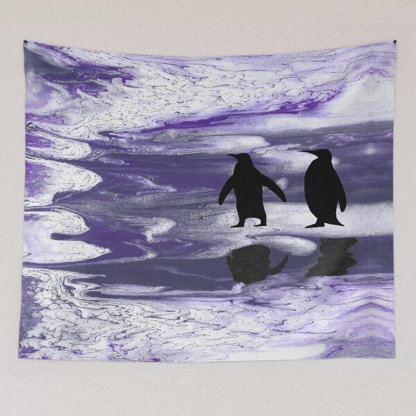 Item preview, Penguin Pals - Acrylic Pour designed and sold by HandmadeHill.