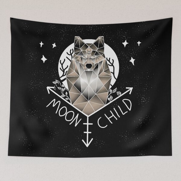 Item preview, Moon Child Geometric Wolf and Moon designed and sold by DemonicGloom.