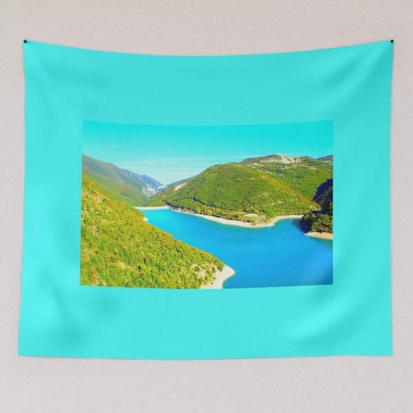 Item preview, Scene from Lago di Fiastra with blue waters designed and sold by Kristina Drozd.