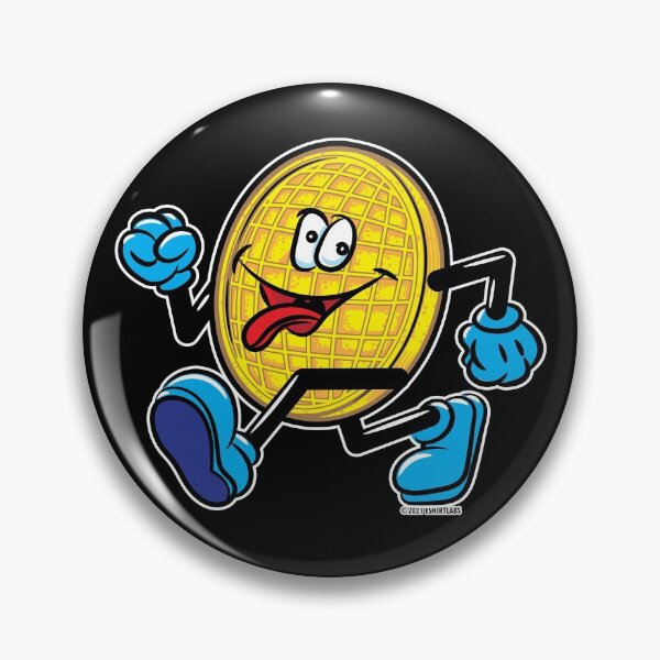 Item preview, Happy Smiling Waffle Mascot strutting  by eShirtLabs designed and sold by eShirtLabs.