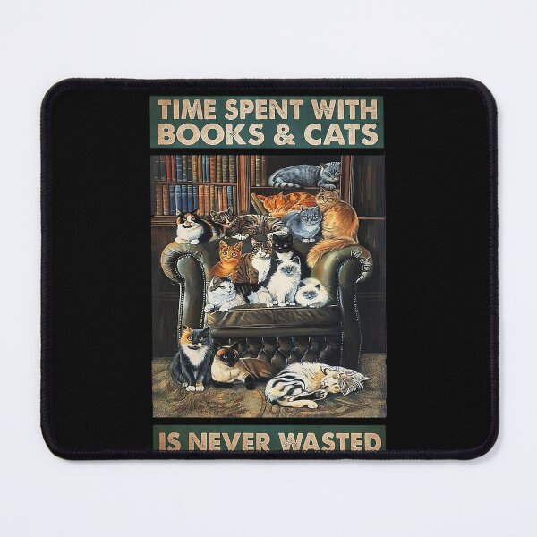 Item preview, Time Spent with books and cats is never wasted designed and sold by SimonsonNuala.