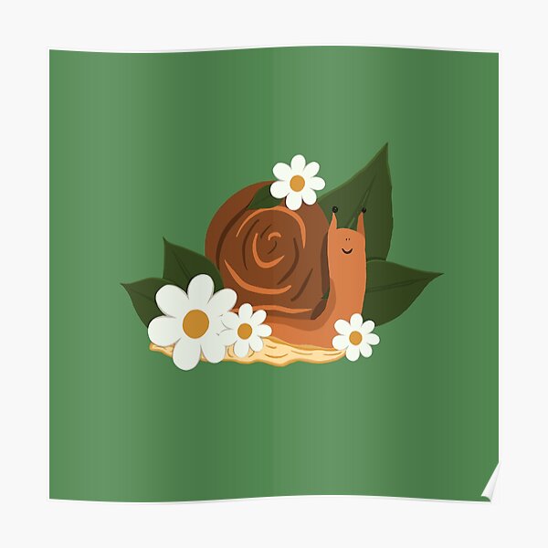 Daisy Snail - Green Poster