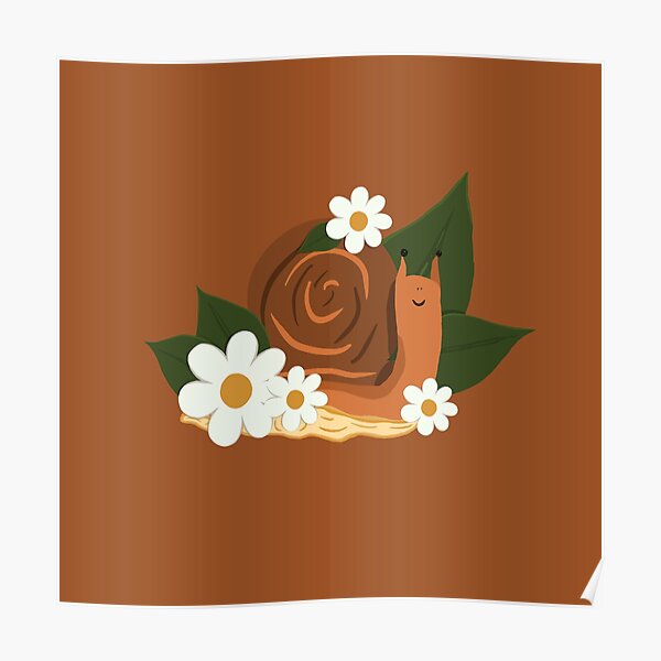 Daisy Snail - Brown Poster