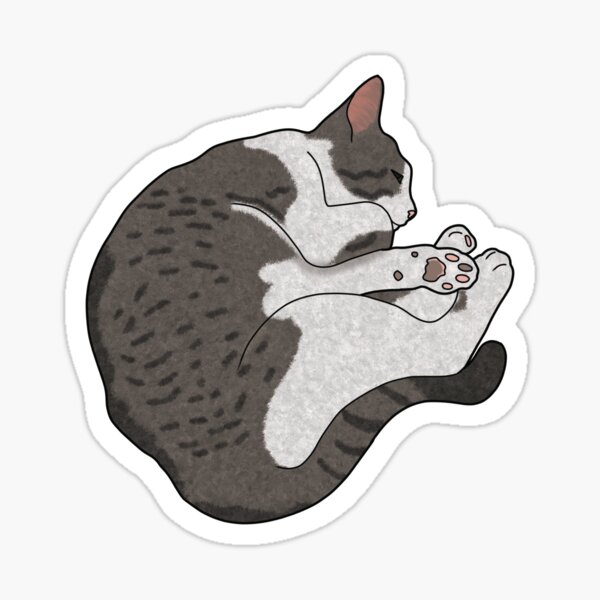 Pin-Up Cat - Bi-Color Tabby Kitten Sticker