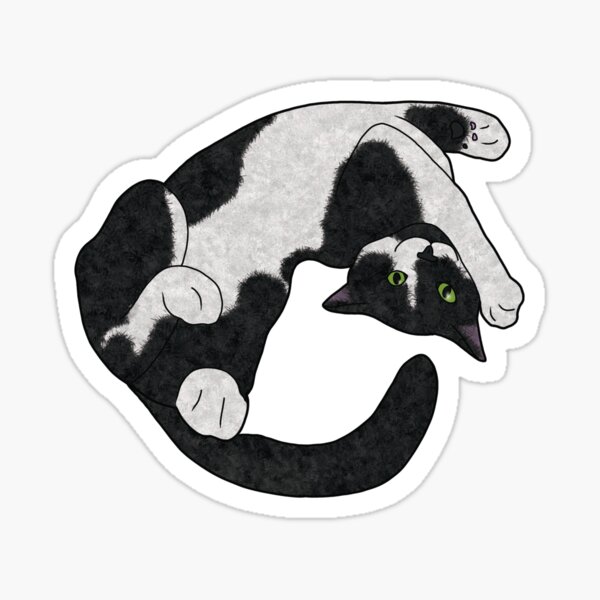 Pin-Up Cat - Black and White Kitten Sticker