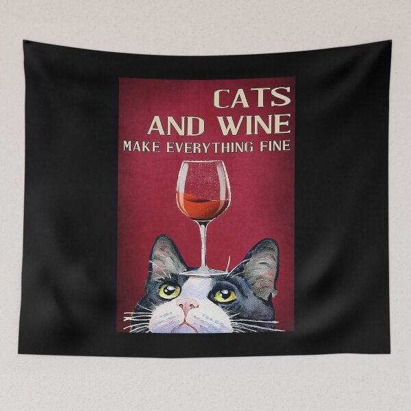 Item preview, Cats and wine make everything fine designed and sold by SimonsonNuala.
