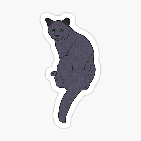 Pin-Up Cat - Solid Gray Cat Sticker