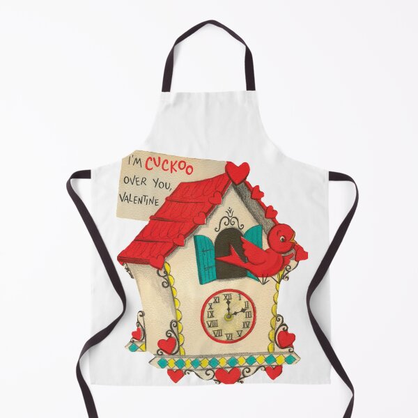 Item preview, Vintage Valentine’s Day Card with Cuckoo Bird House Clock designed and sold by Pinkmagenta.