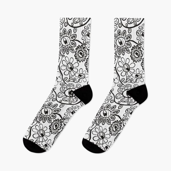 Item preview, Graphic Eye Flower Pattern Black Ink Linework designed and sold by SubtleSplit.